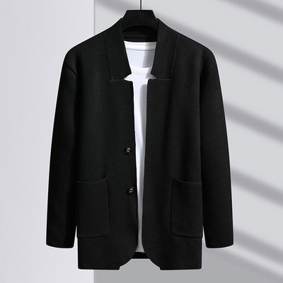 Tippklassi uus sügisbrändi mood Slim Fit, kootud bleiser, meeste top kardigan kampsun vabaaja mantlid jakk, meeste silmkoelised riided