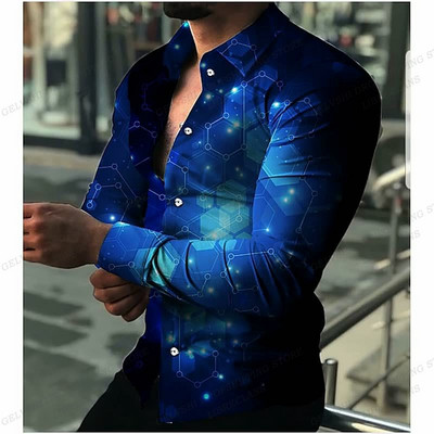 Pikkade varrukatega Hawaii särgid Meeste mood särk Lillelised pluusid Kuuba rannapluus Turn Over Collar Camisas Butterfly Särgid Mood