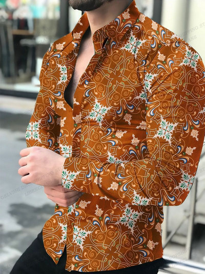 Pikkade varrukatega Hawaii särgid Meeste mood särk Lillelised pluusid Kuuba rannapluus Turn Over Collar Camisas Butterfly Särgid Mood