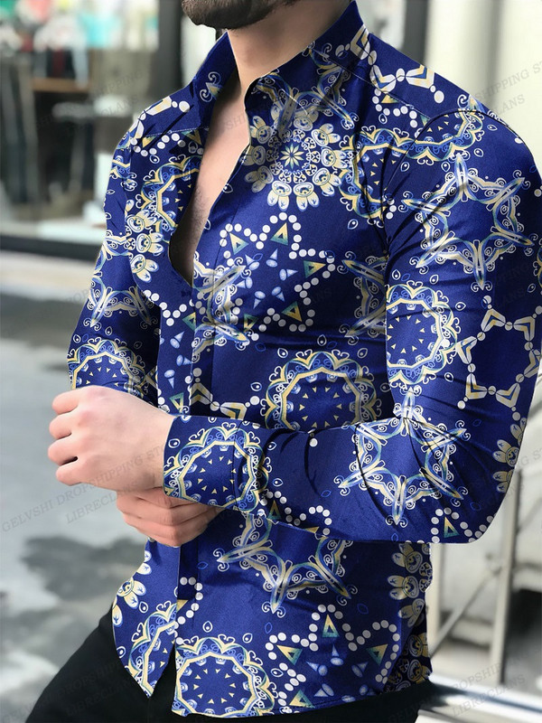 Pikkade varrukatega Hawaii särgid Meeste mood särk Lillelised pluusid Kuuba rannapluus Turn Over Collar Camisas Butterfly Särgid Mood