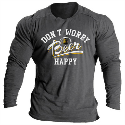 Vintage μπλουζάκια για ανδρικά πουκάμισα 3d γράμματα γραφικά ρούχα Βαμβακερά O λαιμόκοψη μακρυμάνικα μπλουζάκια Streetwear Ανδρικά μπλουζάκια μπλουζάκια