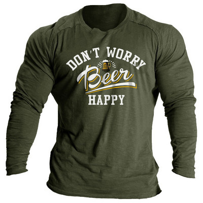 Vintage μπλουζάκια για ανδρικά πουκάμισα 3d γράμματα γραφικά ρούχα Βαμβακερά O λαιμόκοψη μακρυμάνικα μπλουζάκια Streetwear Ανδρικά μπλουζάκια μπλουζάκια