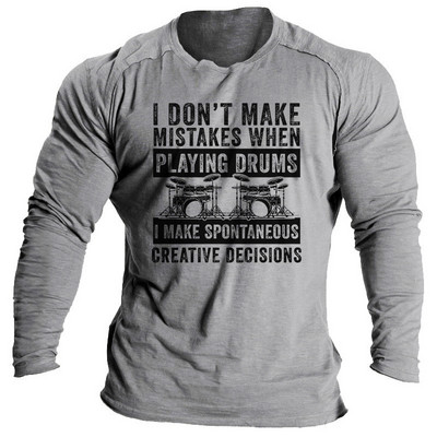 Vintage μπλουζάκια για ανδρικά πουκάμισα 3d γράμματα γραφικά ρούχα Βαμβακερά O λαιμόκοψη μακρυμάνικα μπλουζάκια Streetwear Ανδρικά μπλουζάκια μπλουζάκια