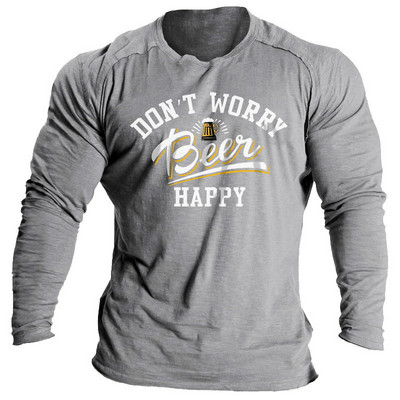 Vintage μπλουζάκια για ανδρικά πουκάμισα 3d γράμματα γραφικά ρούχα Βαμβακερά O λαιμόκοψη μακρυμάνικα μπλουζάκια Streetwear Ανδρικά μπλουζάκια μπλουζάκια