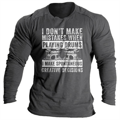 Vintage μπλουζάκια για ανδρικά πουκάμισα 3d γράμματα γραφικά ρούχα Βαμβακερά O λαιμόκοψη μακρυμάνικα μπλουζάκια Streetwear Ανδρικά μπλουζάκια μπλουζάκια