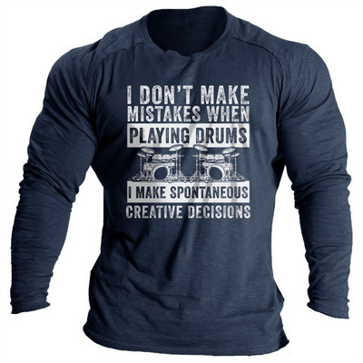 Vintage μπλουζάκια για ανδρικά πουκάμισα 3d γράμματα γραφικά ρούχα Βαμβακερά O λαιμόκοψη μακρυμάνικα μπλουζάκια Streetwear Ανδρικά μπλουζάκια μπλουζάκια