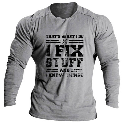 Vintage μπλουζάκια για ανδρικά πουκάμισα 3d γράμματα γραφικά ρούχα Βαμβακερά O λαιμόκοψη μακρυμάνικα μπλουζάκια Streetwear Ανδρικά μπλουζάκια μπλουζάκια