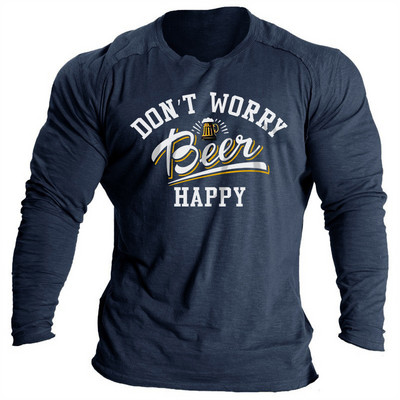 Vintage μπλουζάκια για ανδρικά πουκάμισα 3d γράμματα γραφικά ρούχα Βαμβακερά O λαιμόκοψη μακρυμάνικα μπλουζάκια Streetwear Ανδρικά μπλουζάκια μπλουζάκια