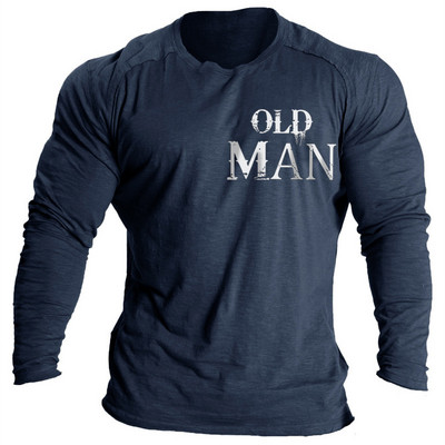 Vintage μπλουζάκια για ανδρικά πουκάμισα 3d γράμματα γραφικά ρούχα Βαμβακερά O λαιμόκοψη μακρυμάνικα μπλουζάκια Streetwear Ανδρικά μπλουζάκια μπλουζάκια