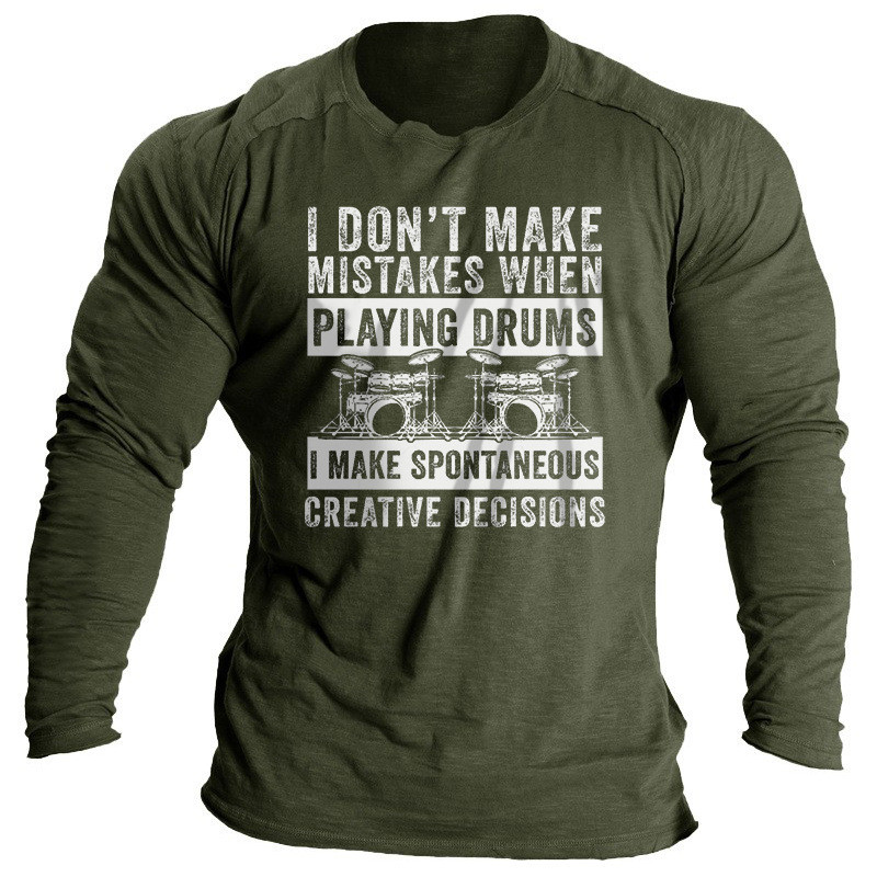 Vintage μπλουζάκια για ανδρικά πουκάμισα 3d γράμματα γραφικά ρούχα Βαμβακερά O λαιμόκοψη μακρυμάνικα μπλουζάκια Streetwear Ανδρικά μπλουζάκια μπλουζάκια