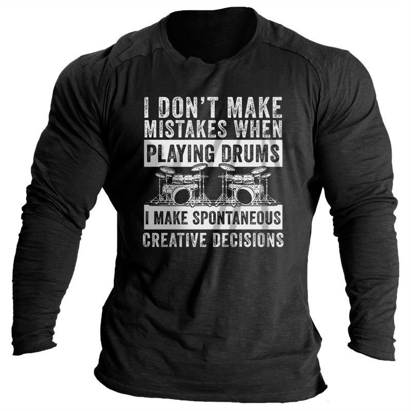 Vintage μπλουζάκια για ανδρικά πουκάμισα 3d γράμματα γραφικά ρούχα Βαμβακερά O λαιμόκοψη μακρυμάνικα μπλουζάκια Streetwear Ανδρικά μπλουζάκια μπλουζάκια