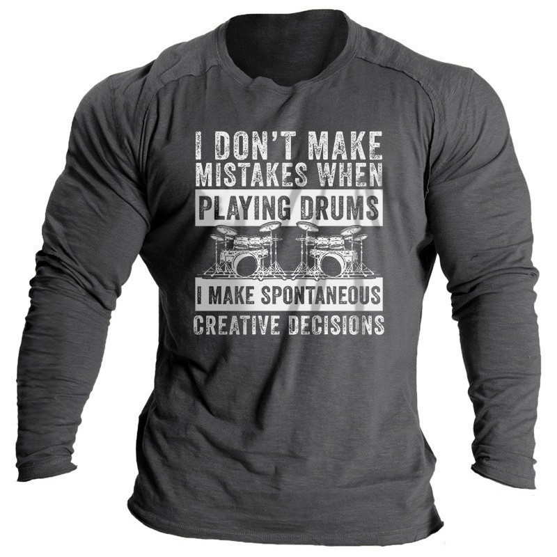 Vintage μπλουζάκια για ανδρικά πουκάμισα 3d γράμματα γραφικά ρούχα Βαμβακερά O λαιμόκοψη μακρυμάνικα μπλουζάκια Streetwear Ανδρικά μπλουζάκια μπλουζάκια