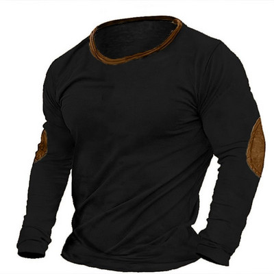 Vintage Colorblock Μπλουζάκια Ανδρικά Μακρυμάνικα Μπλουζάκια Τρισδιάστατα Ρούχα Υπερμεγέθη Streetwear Καθημερινή Casual Ένδυση Ανδρικά μπλουζάκια μπλουζάκια 5xl