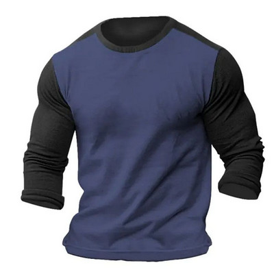 Vintage Colorblock Μπλουζάκια Ανδρικά Μακρυμάνικα Μπλουζάκια Τρισδιάστατα Ρούχα Υπερμεγέθη Streetwear Καθημερινή Casual Ένδυση Ανδρικά μπλουζάκια μπλουζάκια 5xl