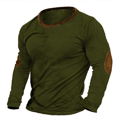 Vintage Colorblock Μπλουζάκια Ανδρικά Μακρυμάνικα Μπλουζάκια Τρισδιάστατα Ρούχα Υπερμεγέθη Streetwear Καθημερινή Casual Ένδυση Ανδρικά μπλουζάκια μπλουζάκια 5xl