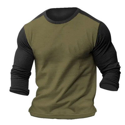 Vintage Colorblock Μπλουζάκια Ανδρικά Μακρυμάνικα Μπλουζάκια Τρισδιάστατα Ρούχα Υπερμεγέθη Streetwear Καθημερινή Casual Ένδυση Ανδρικά μπλουζάκια μπλουζάκια 5xl