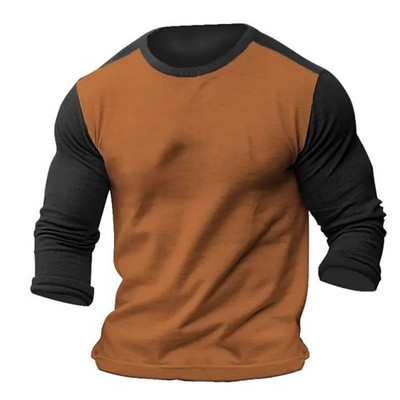 Vintage Colorblock Μπλουζάκια Ανδρικά Μακρυμάνικα Μπλουζάκια Τρισδιάστατα Ρούχα Υπερμεγέθη Streetwear Καθημερινή Casual Ένδυση Ανδρικά μπλουζάκια μπλουζάκια 5xl