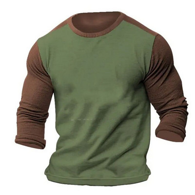 Vintage Colorblock Μπλουζάκια Ανδρικά Μακρυμάνικα Μπλουζάκια Τρισδιάστατα Ρούχα Υπερμεγέθη Streetwear Καθημερινή Casual Ένδυση Ανδρικά μπλουζάκια μπλουζάκια 5xl