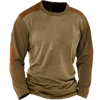 Vintage Colorblock Μπλουζάκια Ανδρικά Μακρυμάνικα Μπλουζάκια Τρισδιάστατα Ρούχα Υπερμεγέθη Streetwear Καθημερινή Casual Ένδυση Ανδρικά μπλουζάκια μπλουζάκια 5xl