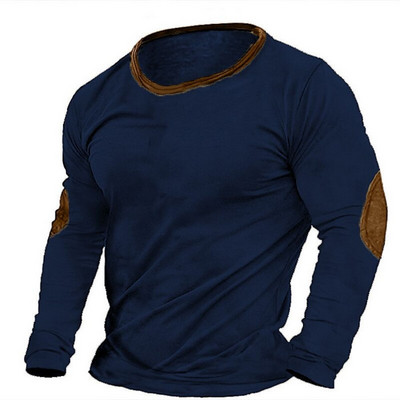 Vintage Colorblock Μπλουζάκια Ανδρικά Μακρυμάνικα Μπλουζάκια Τρισδιάστατα Ρούχα Υπερμεγέθη Streetwear Καθημερινή Casual Ένδυση Ανδρικά μπλουζάκια μπλουζάκια 5xl