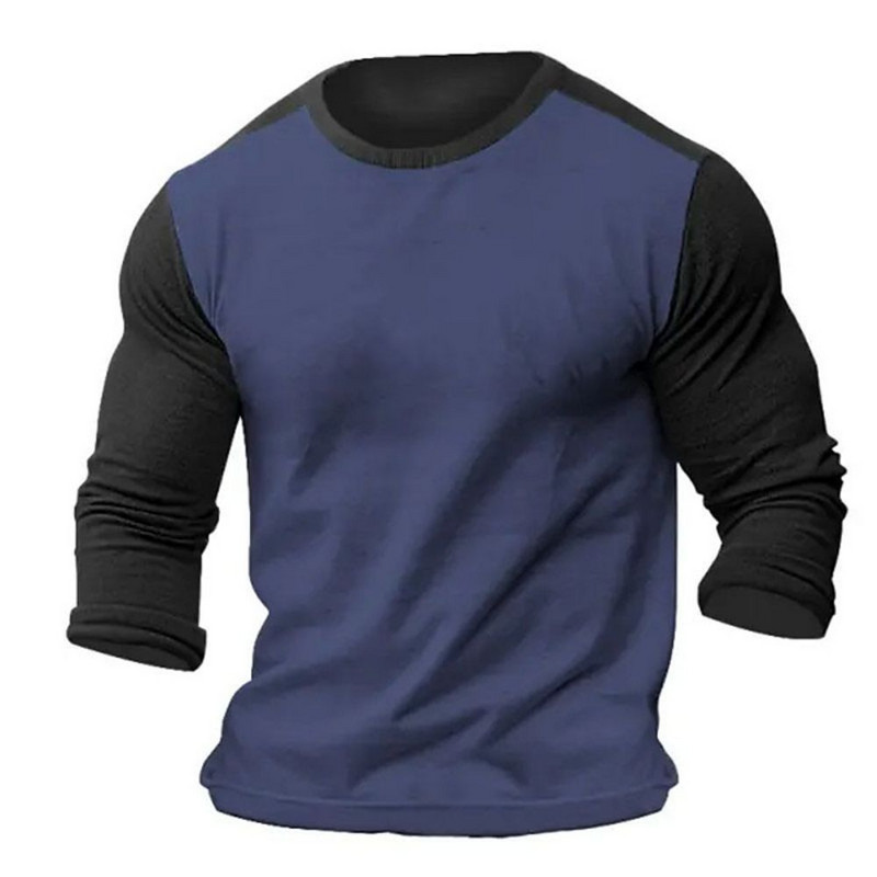 Vintage Colorblock Μπλουζάκια Ανδρικά Μακρυμάνικα Μπλουζάκια Τρισδιάστατα Ρούχα Υπερμεγέθη Streetwear Καθημερινή Casual Ένδυση Ανδρικά μπλουζάκια μπλουζάκια 5xl