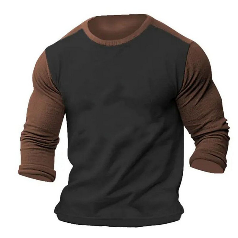 Vintage Colorblock Μπλουζάκια Ανδρικά Μακρυμάνικα Μπλουζάκια Τρισδιάστατα Ρούχα Υπερμεγέθη Streetwear Καθημερινή Casual Ένδυση Ανδρικά μπλουζάκια μπλουζάκια 5xl