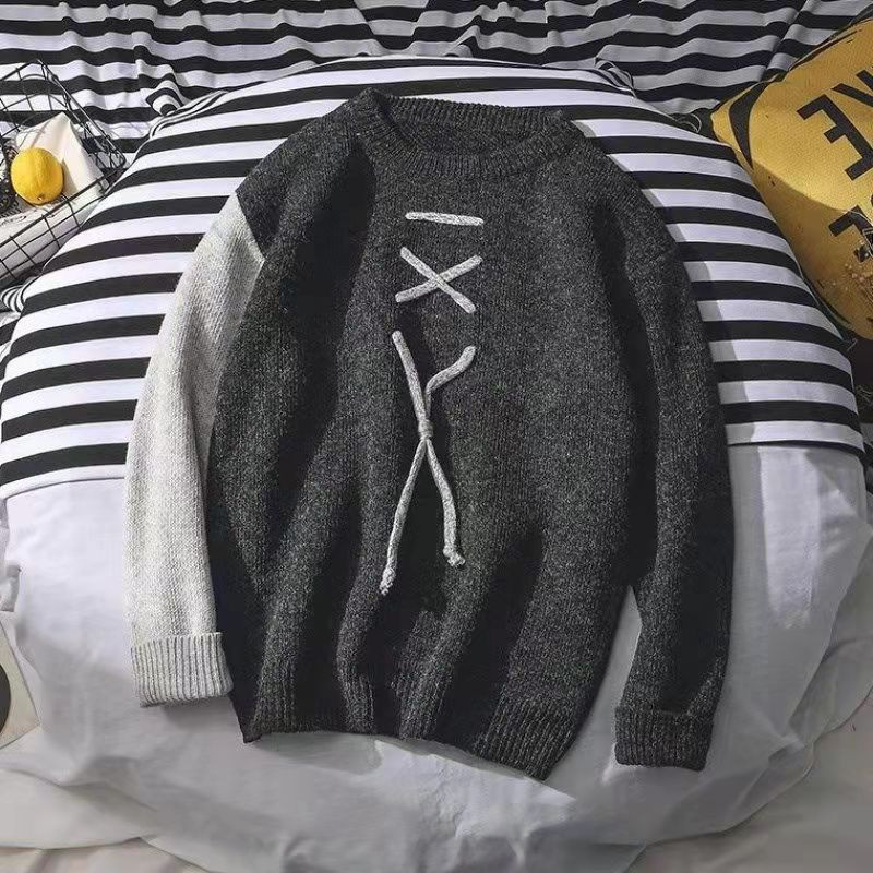 Disain Patchwork Pullovers Mehed Sobivad Kpop Stiilsed Ins Õpilased Harajuku Tänavarõivad Kampsun Rõivad Kudumid Talvise Soojad Ins