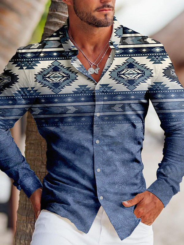 Vintage Πουκάμισα Ανδρικά Μόδα Πουκάμισα Μακρυμάνικα Χαβάης Πουκάμισα Κούβα Μπλούζα Παραλία Ανδρικά Ρούχα Λεοπάρ Camisa Μονόστηθος