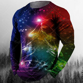 Nova muška božićna majica Pamučna božićna jelka Grafička odjeća O izrez Prevelika odjeća Majica kratkih rukava europske veličine Muška majica majica