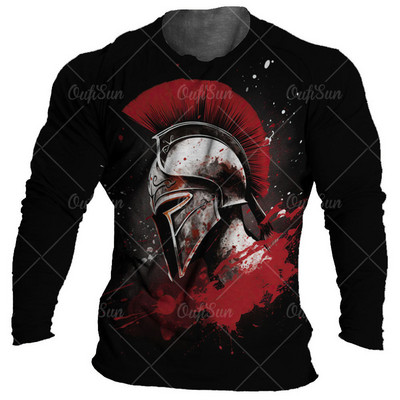 Vintage Spartans majica za muške majice s grafikom 3d majica s O izrezom Prevelika odjeća 5xl majica s kratkim rukavima Ulična muška pamučna odjeća