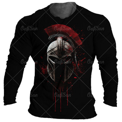 Vintage Spartans majica za muške majice s grafikom 3d majica s O izrezom Prevelika odjeća 5xl majica s kratkim rukavima Ulična muška pamučna odjeća