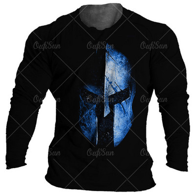 Vintage Spartans majica za muške majice s grafikom 3d majica s O izrezom Prevelika odjeća 5xl majica s kratkim rukavima Ulična muška pamučna odjeća