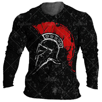 Vintage Spartans majica za muške majice s grafikom 3d majica s O izrezom Prevelika odjeća 5xl majica s kratkim rukavima Ulična muška pamučna odjeća