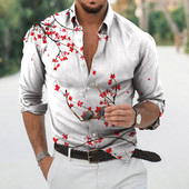 Sügismoe särgid Meestele Tinditrükiga Meeste pikkade varrukatega särk Vintage tänavarõivad Meeste riided Igapäevased topid vabaaja t-pluus