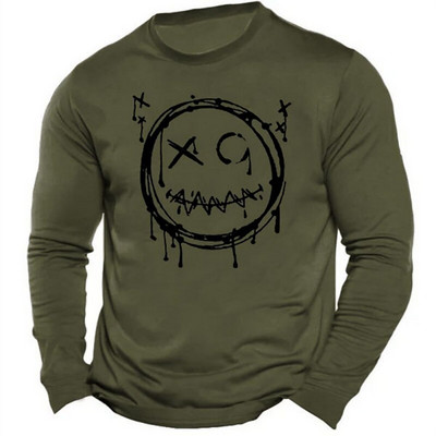 Uued vabaaja särgid meestele T-särgid 3D graafilise trükiga Retro T-särgid Meeste pikkade varrukatega topid Meeste tänavarõivad Eriti suures suuruses riided