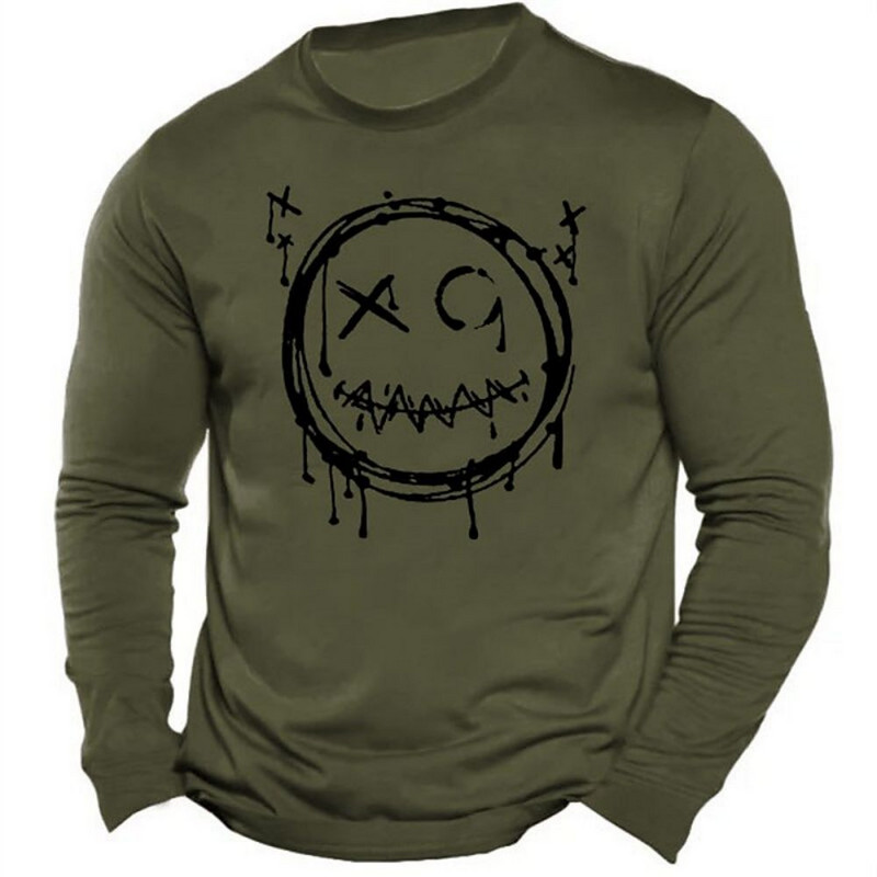 Uued vabaaja särgid meestele T-särgid 3D graafilise trükiga Retro T-särgid Meeste pikkade varrukatega topid Meeste tänavarõivad Eriti suures suuruses riided