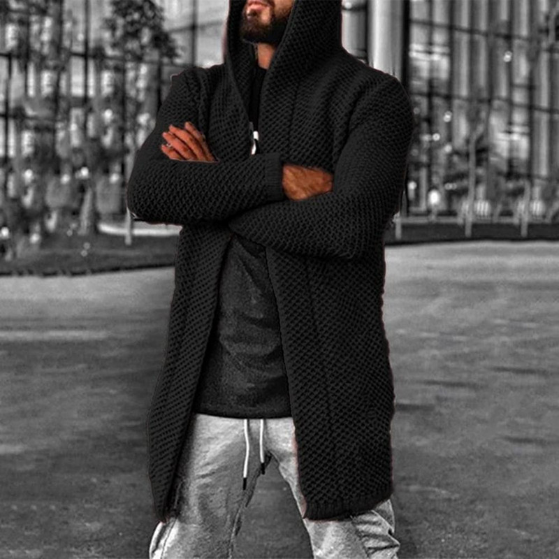 Muški pleteni kardigan, jednobojni džemper dugih rukava, jesen, zima, deblji topla muška pletena jakna, gornja odjeća