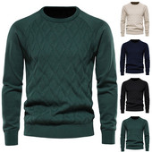 Sügis- ja talvine Crewneck soe mood ühevärviline kampsun Meeste kampsun Slim Pullover Meeste kootud kampsun alumine särk