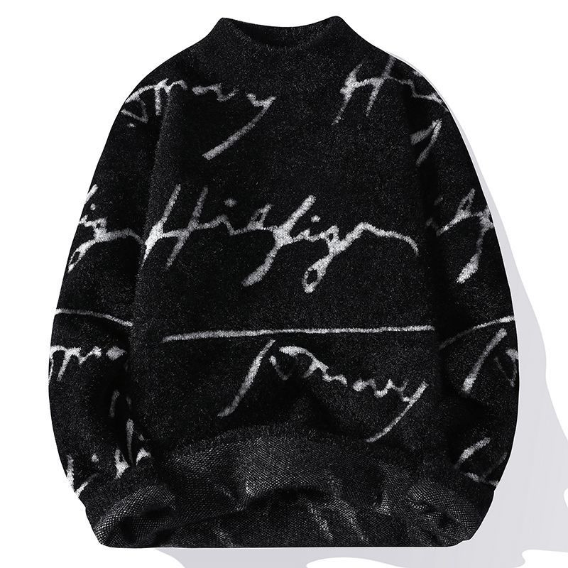 Novi muški pleteni pulover, ležerni na pruge, muški široki, ležerni pulover, pulover odgovarajuće boje, pleteni puloveri s okruglim izrezom B81