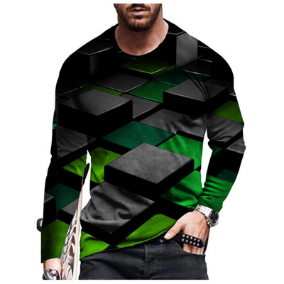 Nova ljetna hip-hop muška 3D majica za 2021. novi crtići s trodimenzionalnim uzorkom s dugim rukavima ležerna modna sportska