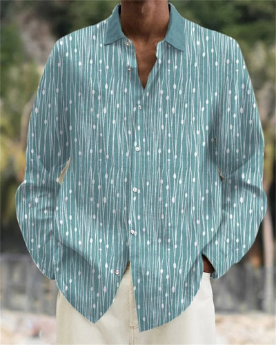 2023. aasta uus moodne meeste kvaliteetne vabaaja polokraega pikkade varrukatega särk Creative Butterfly Print Pehmest ja tervislikust materjalist top