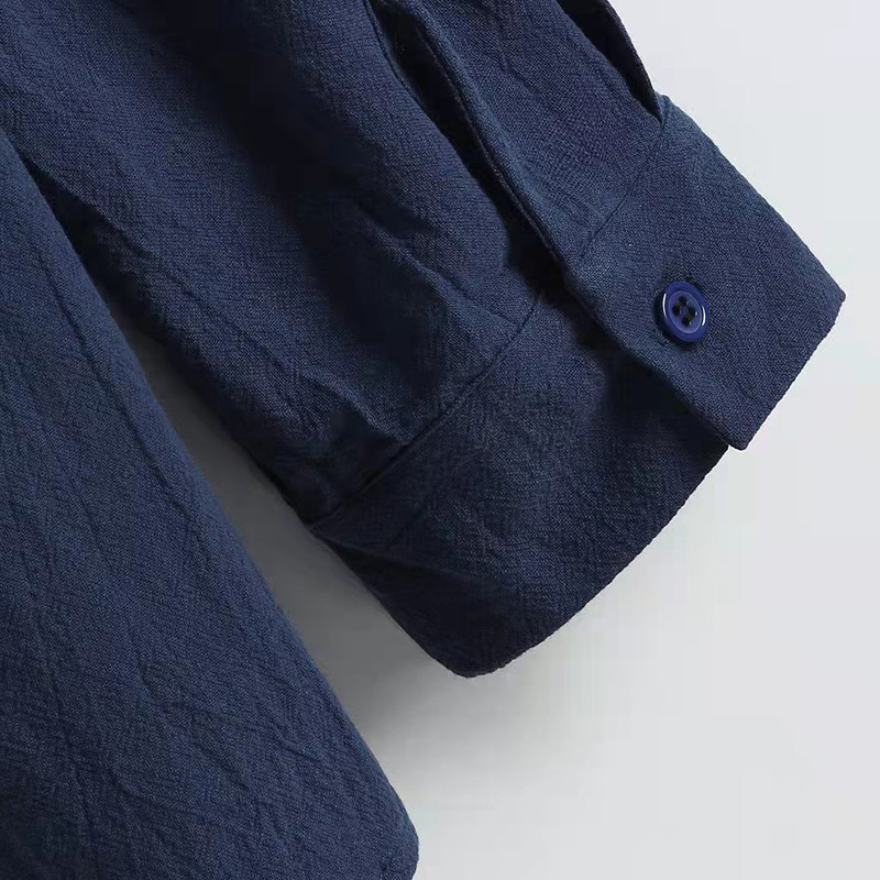 Ανοιξιάτικο φθινόπωρο, μονόχρωμο ανδρικό πουκάμισο με μακρυμάνικο κουμπιά, λινό πουκάμισο από βαμβάκι, ανδρική μπλούζα Camisa Masculina Streetwear