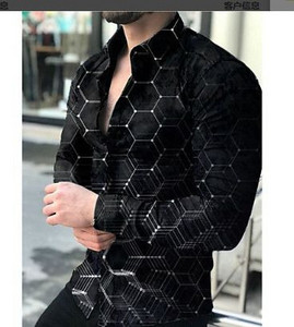Košulje s trodimenzionalnom grafikom Muška modna košulja dugih rukava Havajske košulje Cuba Bluza za plažu Muška odjeća Muške majice na rukave Y2k