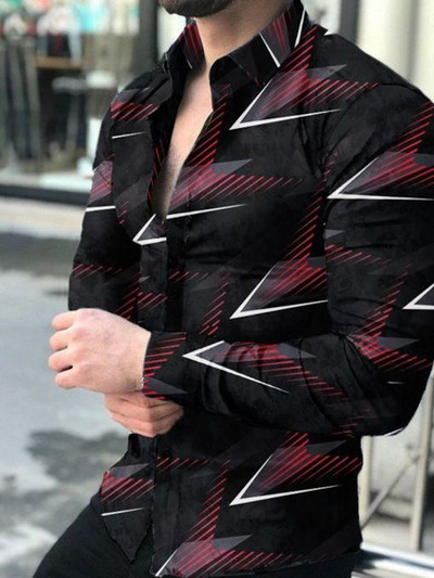 Košulje s trodimenzionalnom grafikom Muška modna košulja dugih rukava Havajske košulje Cuba Bluza za plažu Muška odjeća Muške majice na rukave Y2k