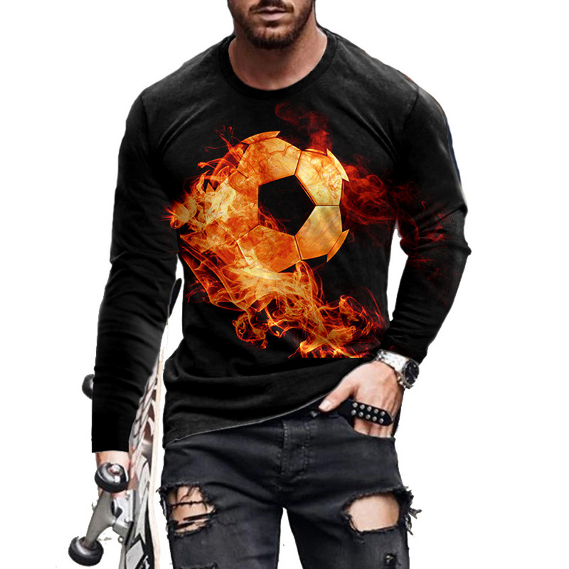 2022 νέο καλοκαιρινό ανδρικό μπλουζάκι hip-hop τρισδιάστατο νέο καρτούν εκτύπωσης τρισδιάστατων μοτίβων με μακριά μανίκια casual σπορ μόδας