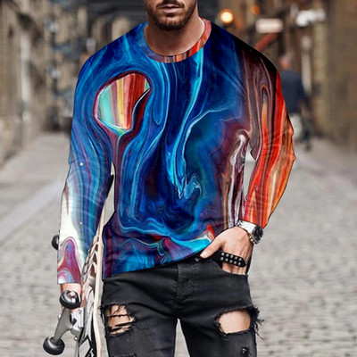 Ευρωπαϊκά και αμερικανικά δημοφιλή ανδρικά αθλητικά μπλουζάκια αναψυχής 3d ψηφιακή εκτύπωση μπλουζάκι street trend 3d printing μακρυμάνικο μπλουζάκι 2022