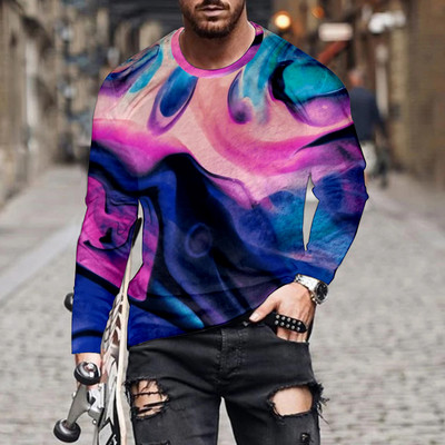 Ευρωπαϊκά και αμερικανικά δημοφιλή ανδρικά αθλητικά μπλουζάκια αναψυχής 3d ψηφιακή εκτύπωση μπλουζάκι street trend 3d printing μακρυμάνικο μπλουζάκι 2022