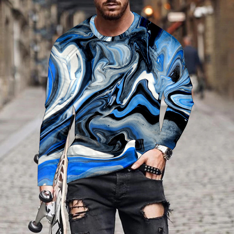 Ευρωπαϊκά και αμερικανικά δημοφιλή ανδρικά αθλητικά μπλουζάκια αναψυχής 3d ψηφιακή εκτύπωση μπλουζάκι street trend 3d printing μακρυμάνικο μπλουζάκι 2022