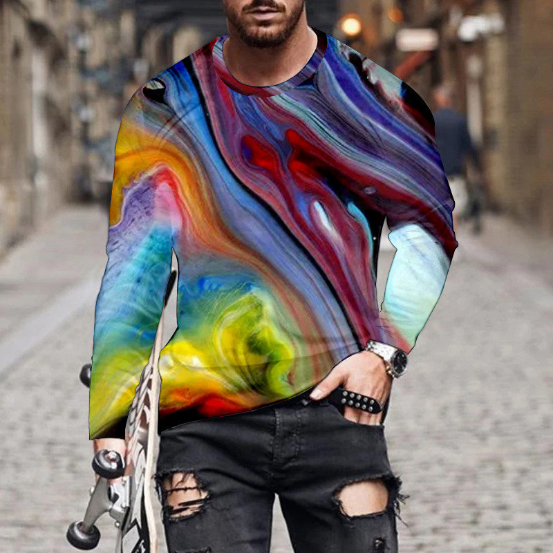 Ευρωπαϊκά και αμερικανικά δημοφιλή ανδρικά αθλητικά μπλουζάκια αναψυχής 3d ψηφιακή εκτύπωση μπλουζάκι street trend 3d printing μακρυμάνικο μπλουζάκι 2022