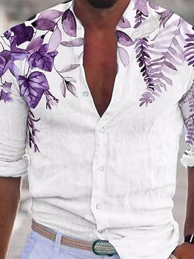 Uued luksuslikud meeste särgid, lahtikäiva kraega särk vabaaja lilleprintidega 2023 pikkade varrukatega topid Meeste riided Klubi peokardigan
